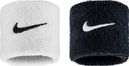 Nike Swoosh Classic Handtucharmband (2er-Set) Weiß/Schwarz