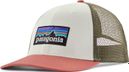 Cappello trucker unisex Patagonia P-6 Logo LoPro Bianco/Corallo