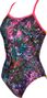 Arena Mountains Texture Light Drop Back One-Piece Swimsuit Pink Multi-Coloured