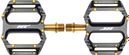 Pair of HT Components AR09T Flat Pedals, Black/Gold
