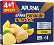 Barres énergétiques Apurna Amande Citron - 5x25g (4+1 offert)