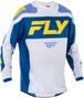 Fly Racing F-16 Langarm Trikot Weiß/Blau/Gelb
