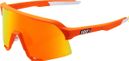 100% Hypercraft XS Goggles - Soft Tact Neon Orange - Hiper Red Multilayer Mirror Lenses