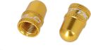 Pair of XLC PU-X16 Valve Plugs Schrader Gold