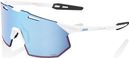 Lunettes 100% Hypercraft SQ Soft Tact Blanc - Ecran HiPER Mirror Bleu 