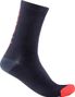 Paire de Chaussettes Castelli Bandito Wool 18 Bleu Marine / Rouge