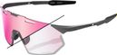 Lunettes 100% Hypercraft SQ Gloss Light Grey Photochromic Rose Gold Mirror Lens