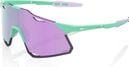 100% Hypercraft Soft Tact Green Glasses - HiPer Mirror Violet Lens