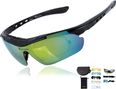 Lunettes  de vélo avec verres miroir multi-couches - noir