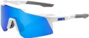 Lunettes 100% Speedcraft SL - Movistar Team Blanc - Verres Hiper Miroir Multicouche Bleu 