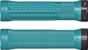 Pair of OneUp Lock-On Turquoise Grips