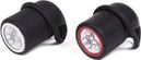 Kit d'éclairage pour vélo LED - rouge/blanc silicone