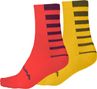 Chaussettes Endura Coolmax Grenade Rouge / Jaune (Lot de 2 paires)