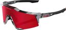 Occhiali da sole 100% Speedcraft MLB Authentic, grigio traslucido lucido e rosso fuoco a specchio