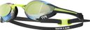 Occhialini da nuoto Tyr Tracer X Elite a specchio nero/verde