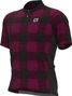 Maglia manica corta bordeaux scozzese Alé