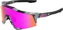100% Speedcraft MLB Authentic Polished Translucent Gray Vital Pink Mirrored Sunglasses