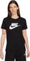 Nike Sportswear Essentials Kurzarm-T-Shirt Schwarz/Weiß für Damen