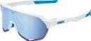 Lunettes 100% S2 Movistar Team Blanc- Verres Miroir Hiper Bleu Multilayer 