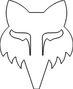 Fox Head Die Cut Stickers 6.4 cm White