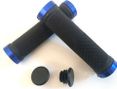 Paire de poignées vélo - double collier - bleu/noir