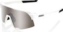 100% S3 Sunglasses Matte White / Hipper Silver Lens