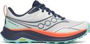 Chaussures Trail Saucony Peregrine 16 Blanc/Bleu/Orange Femme