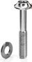 Flat Mount Titanium M5 Torx 25 remklauwschroef met sluitring absoluutBLACK Grijs
