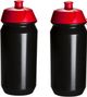 Gourde 2 x 500 ml Noir avec bouchon rouge