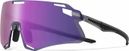 Lunettes de cyclisme légères- Gris transparent + lentille HD violet