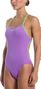 Bañador Nike Swim Hydrastrong con logo gráfico y espalda ajustable en T, color violeta, para mujer