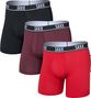 Saxx Essential Performance Mesh Brief Fly boxershorts rood/bruin/zwart voor heren (set van 3)