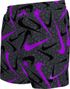 Nike Swim Breaker Pebble AOP 4" Swim Shorts, Black/Purple, Boys