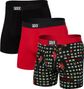 Saxx Ultra Super Soft Boxer 3-Pack Red/Black