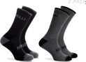 Chaussettes Velo Rogelli Wool - Unisexe - Noir/Gris/Noir