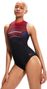 Speedo Dames ECO+ Dig Placem Hydrasuit 1-Delig Zwempak Zwart Rood