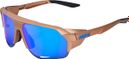 Brille 100% - Norvik Kupferchrom matt Verspiegelte Gläser Mehrschicht blau