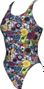 Swimsuit Woman ARENA SWIM TECH HIGH PHANTASY PRINTS MOTO PATCHES Red