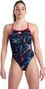 Arena Allover Challenge Back One Piece Swimsuit Blue Pink