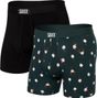 Set of 2 Saxx Ultra Super Soft Boxer Briefs Black/Green