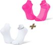 Paire de Chaussettes BV Sport Light 3D Ultra Courte X2 Blanc Rose