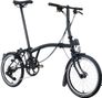 Brompton C-Line Klappfahrrad mit 12 Gängen, tiefem Lenker, schwarz