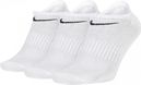 Nike Everyday Lichtgewicht No-Show Sokken (x3) Wit Unisex