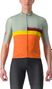 Maillot Manches Courtes Castelli A Blocco Vert/Orange