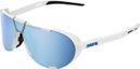 Occhiali da sole 100% Westcraft Soft Tact bianchi - Lenti a specchio blu