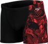 Costume da bagno boxer Speedo Allover con taglio a V Aquashort nero rosso