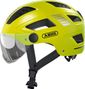 Casque Abus Hyban 2.0 Ace Velvet Jaune avec Visière Transparente