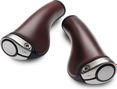 BROOKS GP1 LEATHER 130-130 mm Pair of Ergonomic Grips Brown Silver