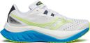 Chaussures Running Saucony Endorphin Speed 4 Blanc/Jaune/Bleu Femme