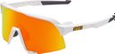 Lunettes 100% S3 - Soft Tact Blanc - Verres Miroir Multicouche Rouge Hiper 